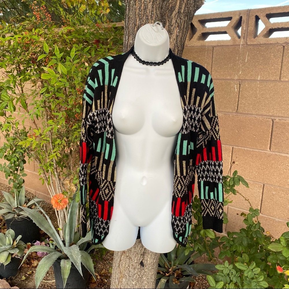Hot & Delicious Black Pattern Aztec Cardigan - Picture 2 of 5